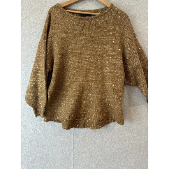 Sanctuary Clothing Sweater XS Brown Shimmery Sequins Oversized Warm Knit M0743 - Picture 2 of 11